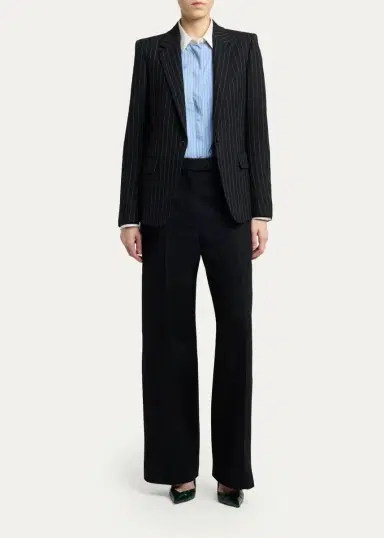 Tom Ford Wool Grain De Poudre Slanted Straight-Leg Pants | Thumbnail 2