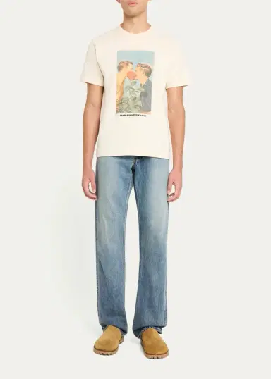 JW Anderson Men's Kissing Graphic Cotton T-Shirt | Thumbnail 2