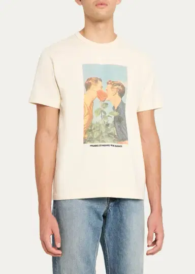 JW Anderson Men's Kissing Graphic Cotton T-Shirt | Thumbnail 4