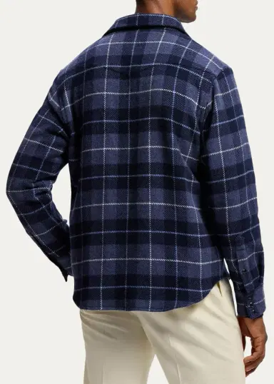 Ralph Lauren Purple Label Men's Plaid Cashmere Western Shirt | Thumbnail 3 Ralph Lauren Purple Label Men's Plaid Cashmere Western Shirt | Thumbnail 3