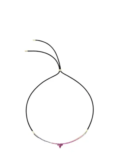 Emily P. Wheeler 18K Yellow Gold, Leather & Sapphire Adjustable Necklace | Thumbnail 1
