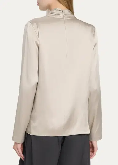 Heirlome Sybil Draped Silk Long-Sleeve Top | Thumbnail 3