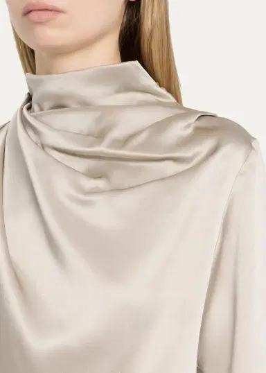 Heirlome Sybil Draped Silk Long-Sleeve Top | Thumbnail 5