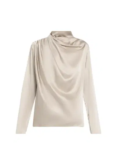 Heirlome Sybil Draped Silk Long-Sleeve Top | Thumbnail 1
