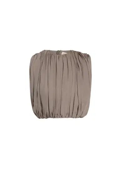 Heirlome Penny Shirred Silk Double-Georgette Bubble Crop Top | Thumbnail 1 Heirlome Penny Shirred Silk Double-Georgette Bubble Crop Top | Thumbnail 1