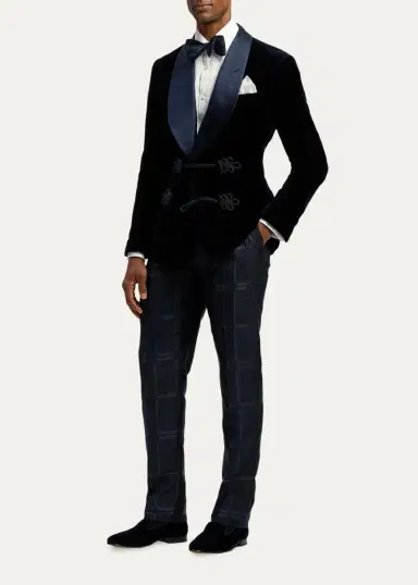 Ralph Lauren Purple Label Men's Plaid Silk-Cashmere Bow Tie | Thumbnail 2 Ralph Lauren Purple Label Men's Plaid Silk-Cashmere Bow Tie | Thumbnail 2