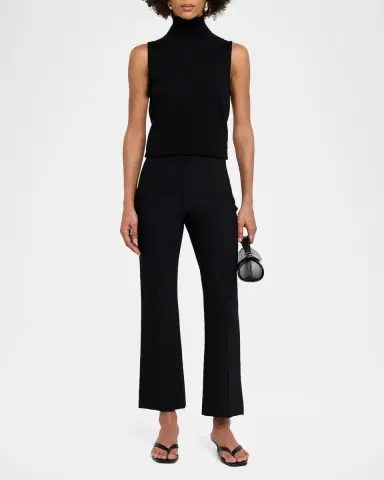 Vince Cropped Flare-Leg Pintuck Pants | Thumbnail 2 Vince Cropped Flare-Leg Pintuck Pants | Thumbnail 2