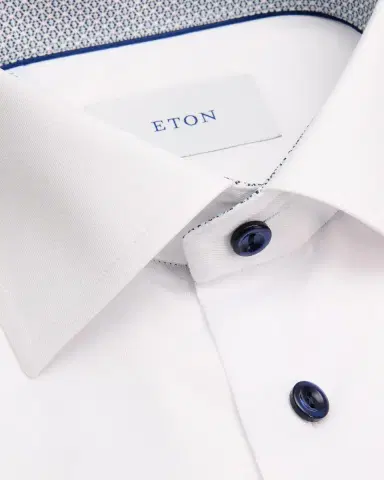 Eton Men's Slim-Fit Twill Geometric-Lined Dress Shirt | Thumbnail 2