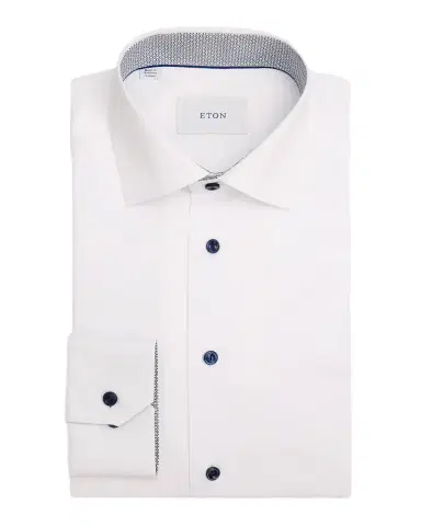 Eton Men's Slim-Fit Twill Geometric-Lined Dress Shirt | Thumbnail 1