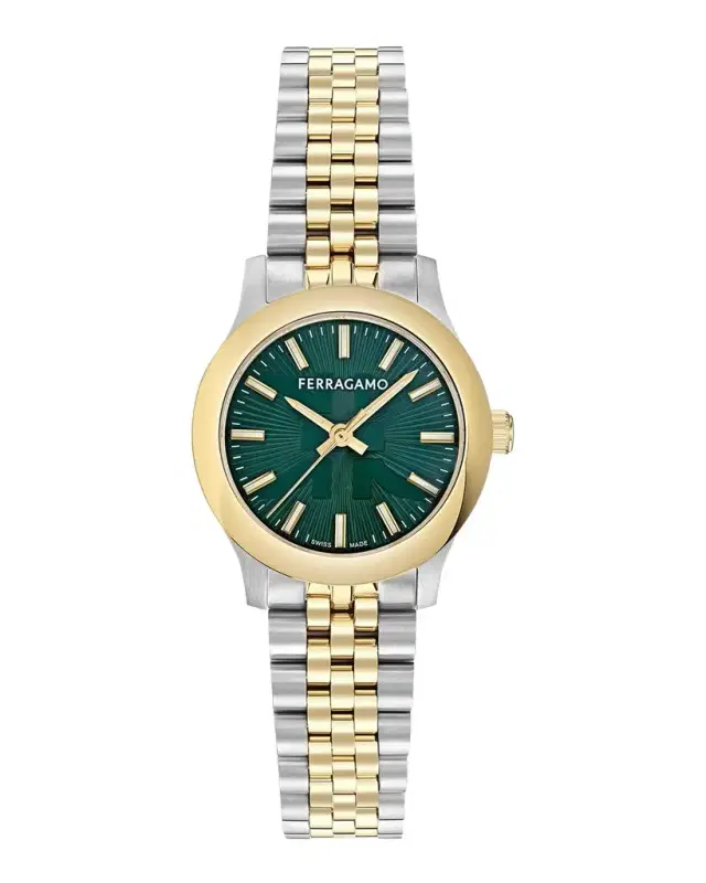 Ferragamo Two-Tone IP Yellow Gold & Stainless Steel 28MM Bracelet Watch