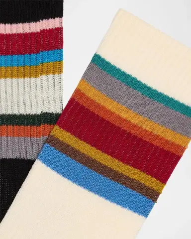 Paul Smith 2-Pack Signature Stripe Sporty Crew Socks | Thumbnail 2