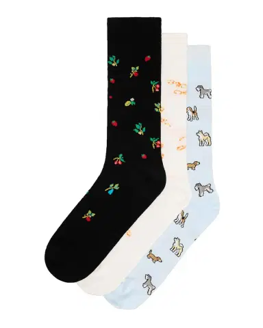 Paul Smith 3-Pack Printed Cotton-Blend Crew Socks | Thumbnail 3