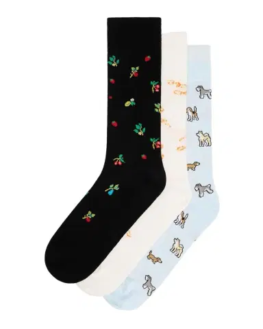 Paul Smith 3-Pack Printed Cotton-Blend Crew Socks | Thumbnail 1