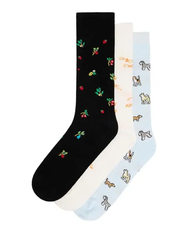 Paul Smith 3-Pack Printed Cotton-Blend Crew Socks