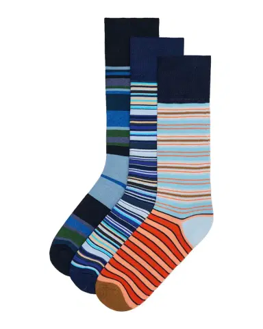 Paul Smith 3-Pack Striped Cotton-Blend Socks | Thumbnail 3
