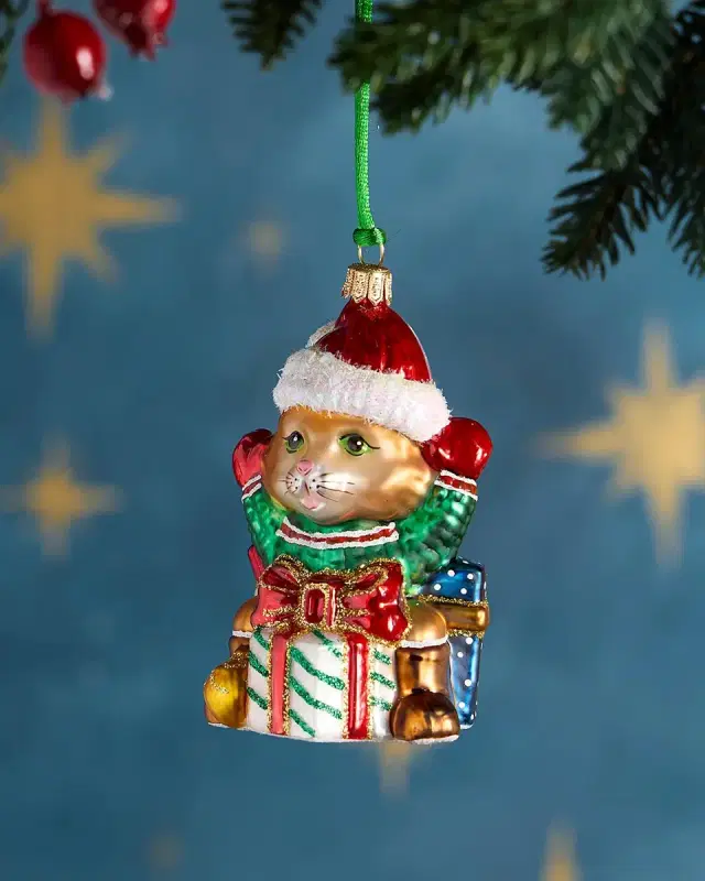 Exclusive Kitten with Presents Christmas Ornament