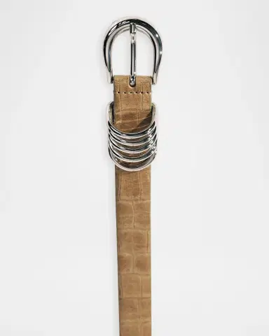Déhanche Hollyhock Alligator-Embossed Leather Belt | Thumbnail 3