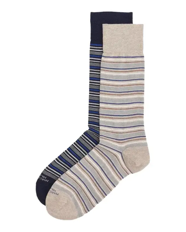 Marcoliani Torino Striped Cotton-Nylon Socks 2-Pack