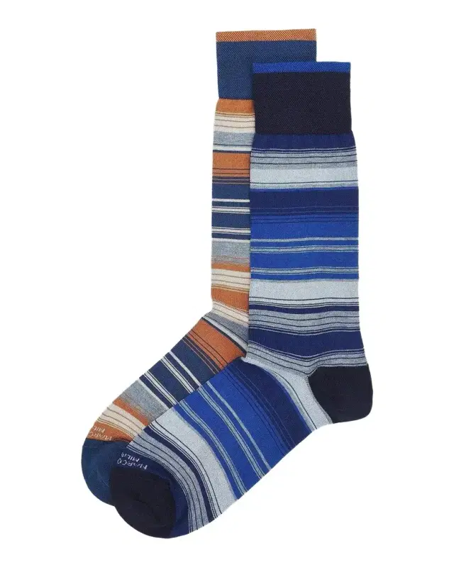 Marcoliani Shaded Stripes Cotton-Nylon Socks 2-Pack