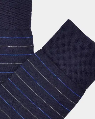 Marcoliani Men's 2-Pack City Stripe Pima Cotton Mid-Calf Socks | Thumbnail 2
