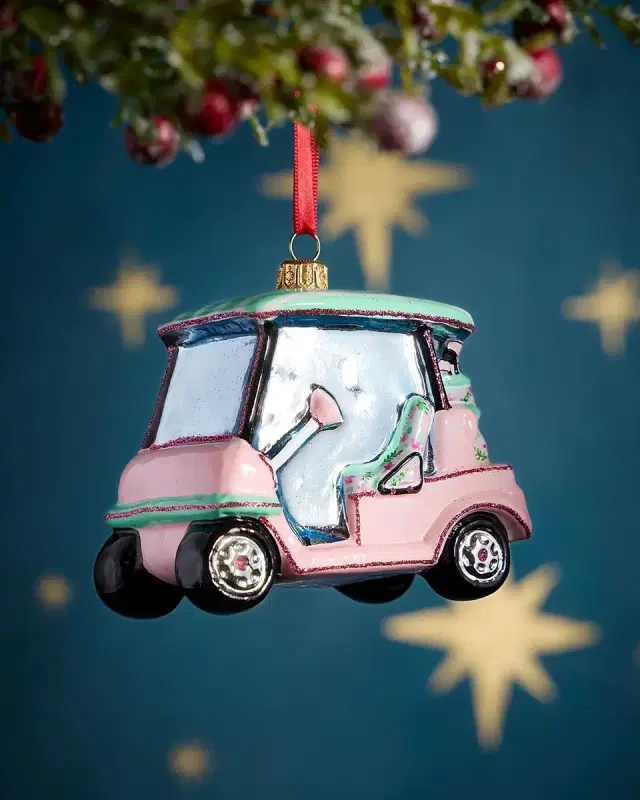 Exclusive Pastel Golf Cart Christmas Ornament