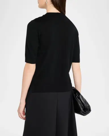 Dice Kayek Embellished Crewneck Short-Sleeve Wool Sweater | Thumbnail 3 Dice Kayek Embellished Crewneck Short-Sleeve Wool Sweater | Thumbnail 3