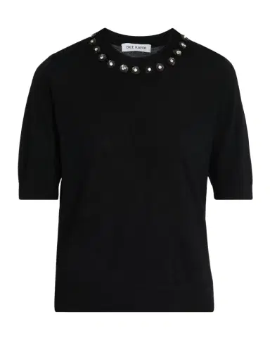 Dice Kayek Embellished Crewneck Short-Sleeve Wool Sweater | Thumbnail 1 Dice Kayek Embellished Crewneck Short-Sleeve Wool Sweater | Thumbnail 1
