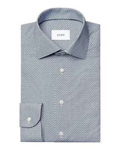 Eton Printed Stretch-Cotton Slim-Fit Shirt | Thumbnail 1 Eton Printed Stretch-Cotton Slim-Fit Shirt | Thumbnail 1