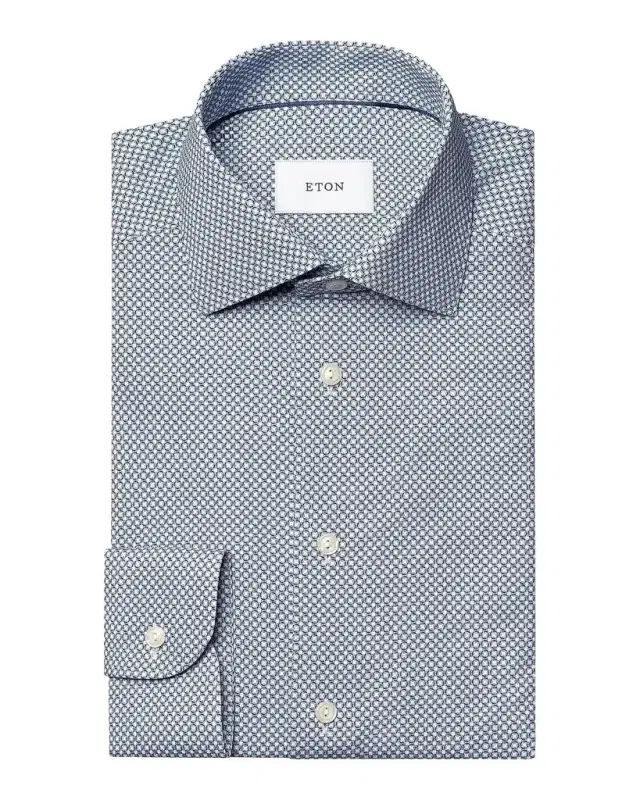 Eton Printed Stretch-Cotton Slim-Fit Shirt
