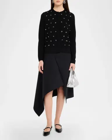 Dice Kayek Flower Embellished Wool Crewneck Cardigan | Thumbnail 2 Dice Kayek Flower Embellished Wool Crewneck Cardigan | Thumbnail 2