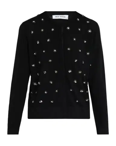 Dice Kayek Flower Embellished Wool Crewneck Cardigan | Thumbnail 1 Dice Kayek Flower Embellished Wool Crewneck Cardigan | Thumbnail 1