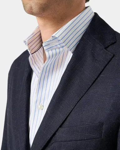Eton Brushed-Plaid Wool-Silk Jacket | Thumbnail 4 Eton Brushed-Plaid Wool-Silk Jacket | Thumbnail 4