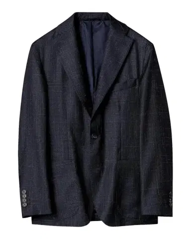 Eton Brushed-Plaid Wool-Silk Jacket | Thumbnail 1 Eton Brushed-Plaid Wool-Silk Jacket | Thumbnail 1