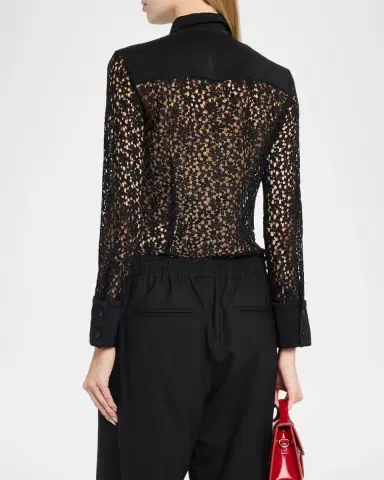 Maria McManus Sheer Laced Cotton-Blend Shirt | Thumbnail 3