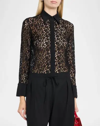 Maria McManus Sheer Laced Cotton-Blend Shirt | Thumbnail 4