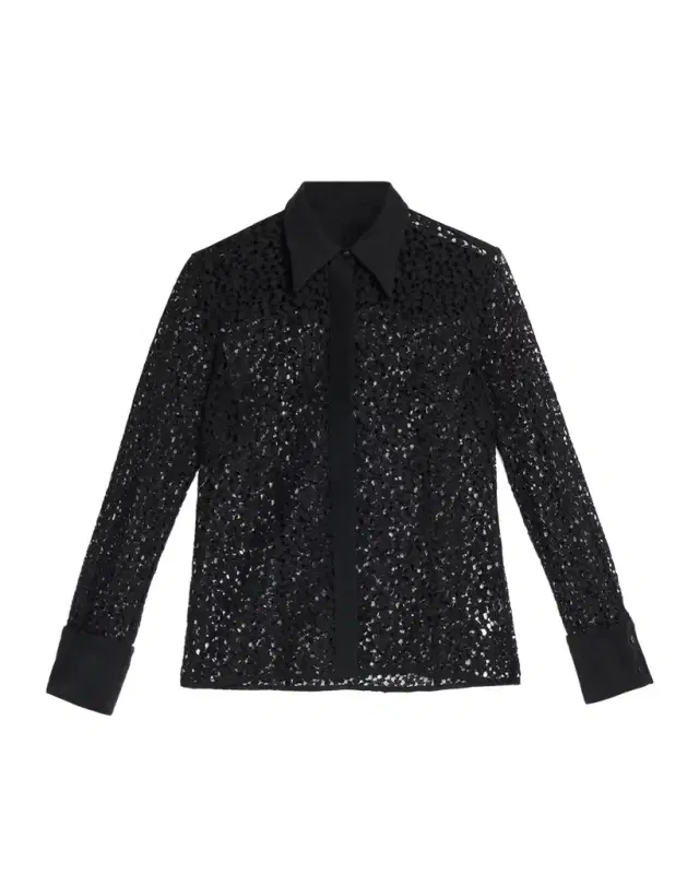 Sheer Laced Cotton-Blend Shirt