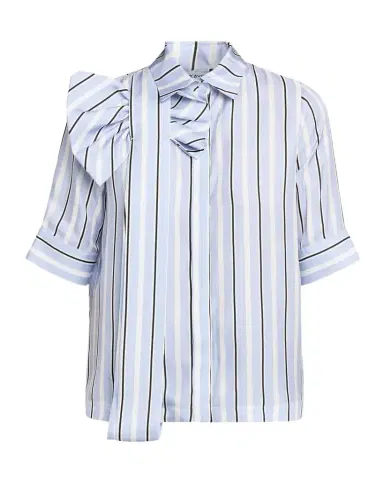 Dice Kayek Short-Sleeve Striped Silk Bow Button-Down Shirt | Thumbnail 1 Dice Kayek Short-Sleeve Striped Silk Bow Button-Down Shirt | Thumbnail 1