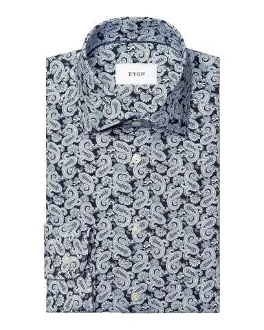 Eton Paisley Stretch-Cotton Slim-Fit Shirt | Thumbnail 1