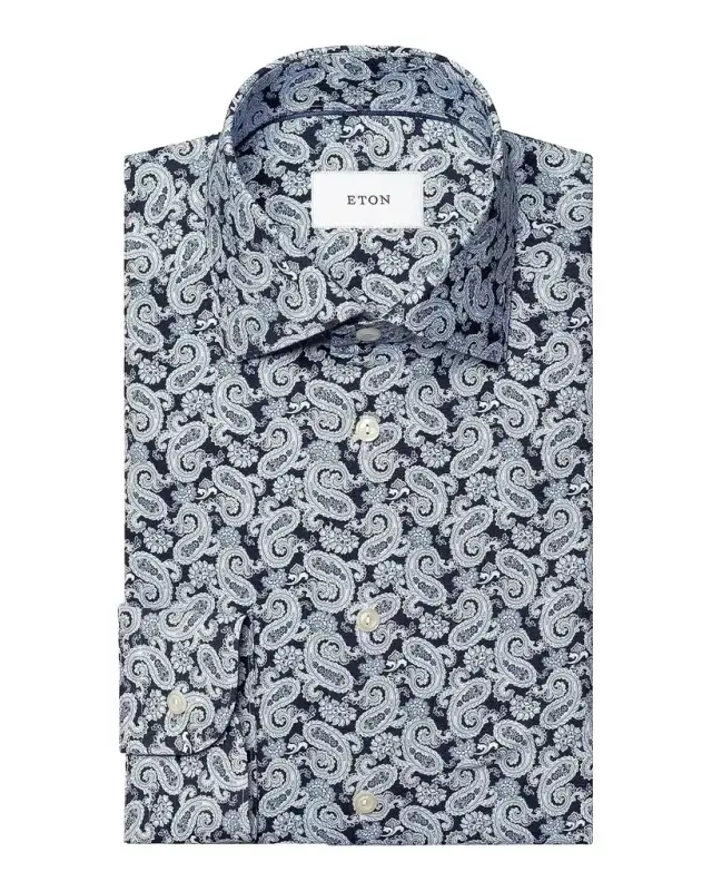 Eton Paisley Stretch-Cotton Slim-Fit Shirt