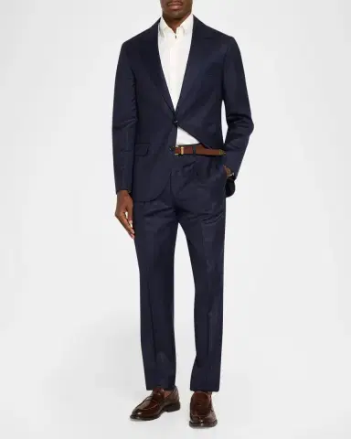 Brunello Cucinelli Men's Wool Chalk Stripe Two-Piece Suit | Thumbnail 2