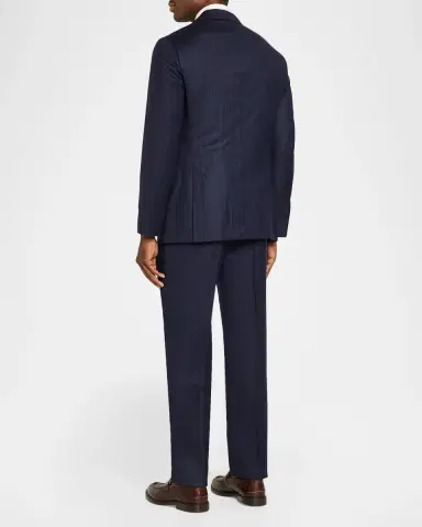Brunello Cucinelli Men's Wool Chalk Stripe Two-Piece Suit | Thumbnail 3