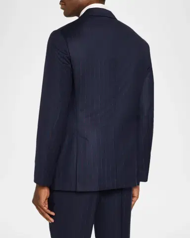 Brunello Cucinelli Men's Wool Chalk Stripe Two-Piece Suit | Thumbnail 5