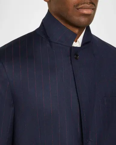 Brunello Cucinelli Men's Wool Chalk Stripe Two-Piece Suit | Thumbnail 8