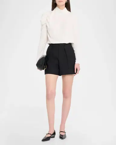 Dice Kayek Puff-Sleeve Silk Georgette High-Low Shirt | Thumbnail 2 Dice Kayek Puff-Sleeve Silk Georgette High-Low Shirt | Thumbnail 2