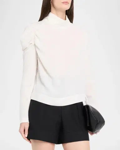 Dice Kayek Puff-Sleeve Silk Georgette High-Low Shirt | Thumbnail 4 Dice Kayek Puff-Sleeve Silk Georgette High-Low Shirt | Thumbnail 4