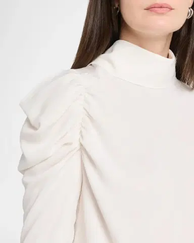 Dice Kayek Puff-Sleeve Silk Georgette High-Low Shirt | Thumbnail 5 Dice Kayek Puff-Sleeve Silk Georgette High-Low Shirt | Thumbnail 5