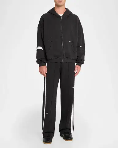 Nahmias Repaired Cotton Wide-Leg Track Pants | Thumbnail 2
