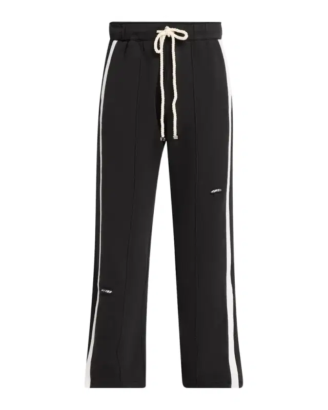 Nahmias Repaired Cotton Wide-Leg Track Pants