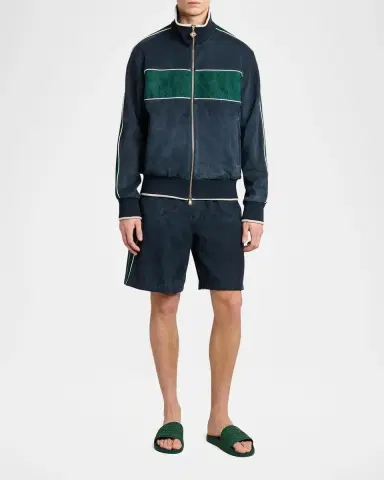 Casablanca Striped Suede Track Shorts | Thumbnail 2 Casablanca Striped Suede Track Shorts | Thumbnail 2
