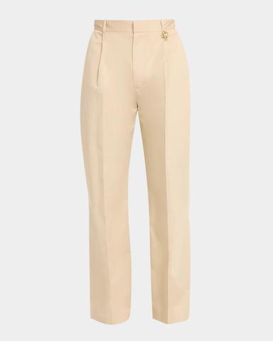 Casablanca Men's Poplin Pleated Straight-Leg Trousers | Thumbnail 1